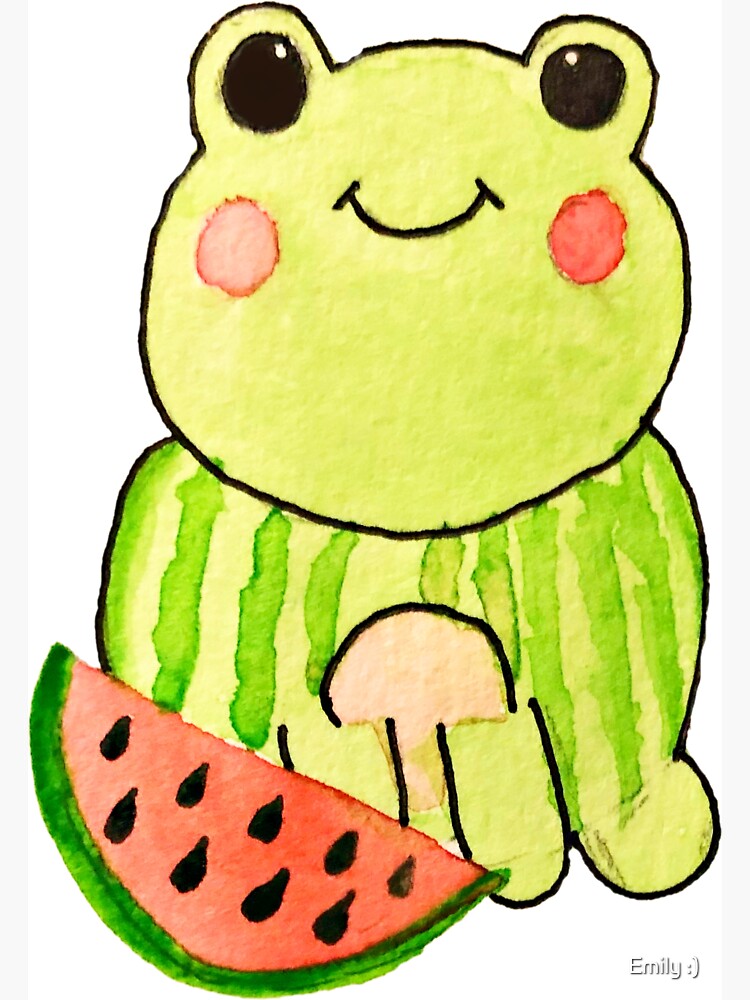 "watermelon frog watercolor" for Sale by emilyhamer Redbubble