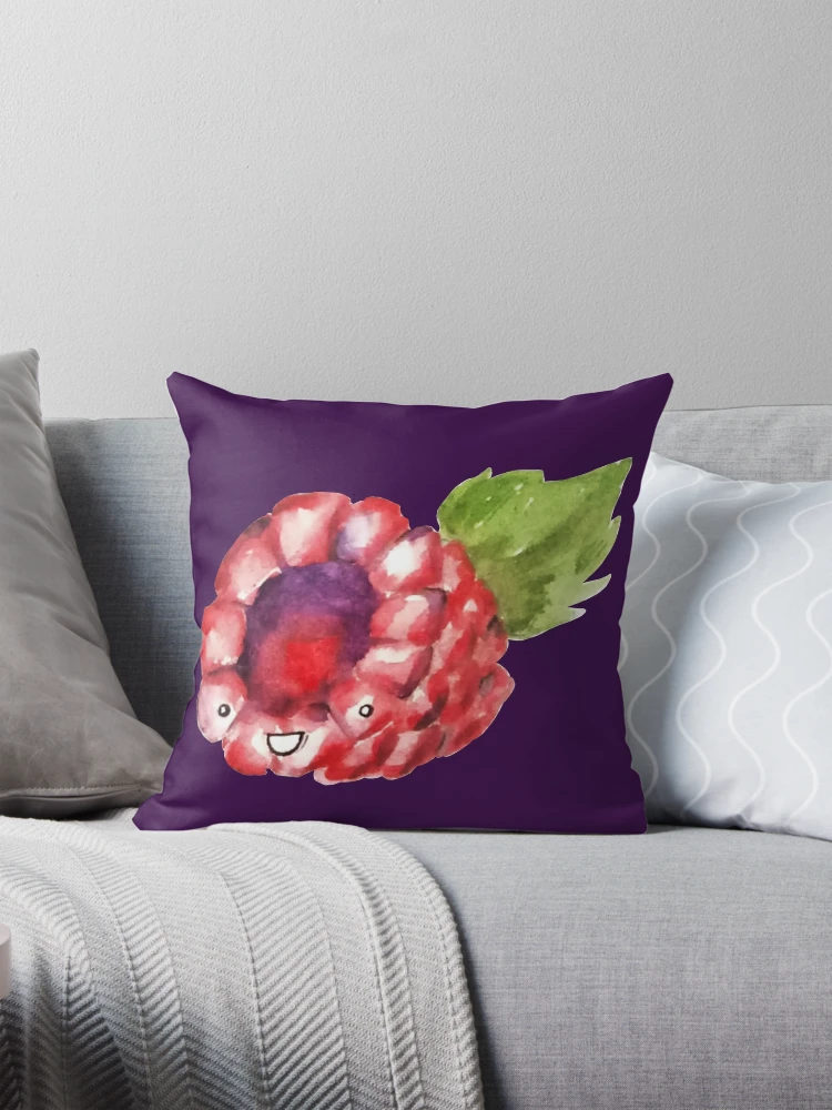 Thumbnail 1 of 4, Pillow, Happy Raspberry designed and sold by Squeak Studio.