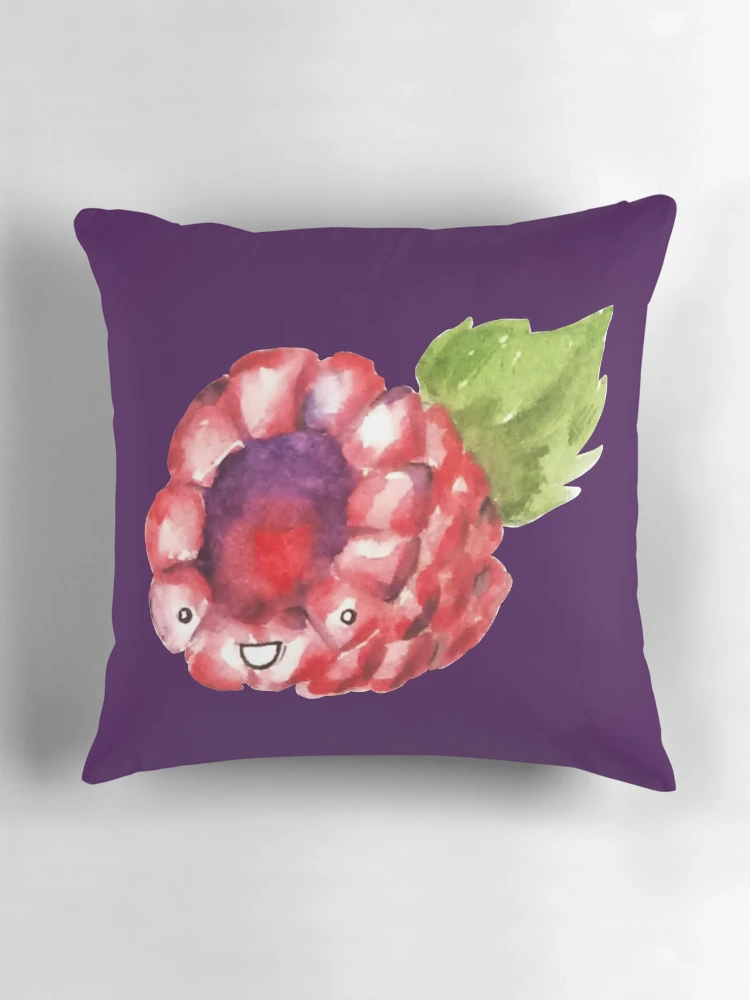 Thumbnail 3 of 4, Pillow, Happy Raspberry designed and sold by Squeak Studio.