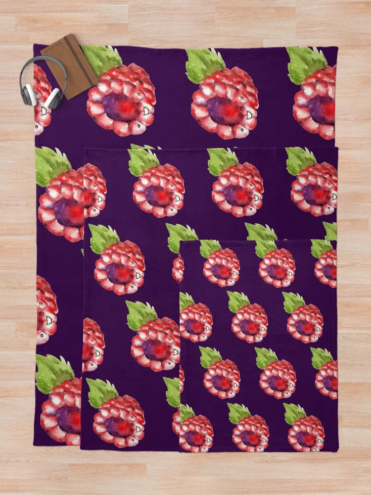 Thumbnail 5 of 6, Throw Blanket, Happy Raspberry designed and sold by Squeak Studio.