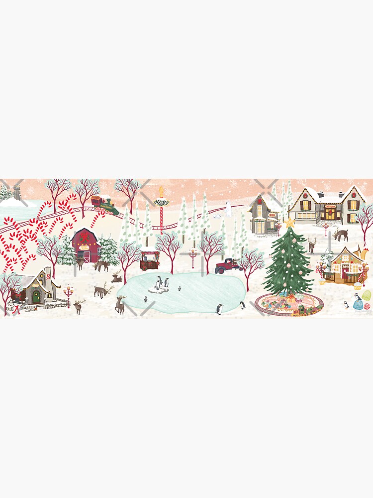 Thumbnail 3 of 3, Sticker, The North Pole - Winter Wonderland designed and sold by tinaschofield.