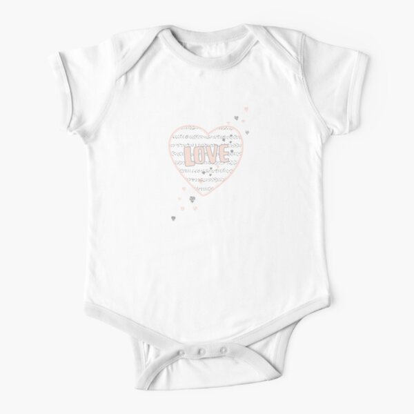 Love & Heart rose Short Sleeve Baby One-Piece