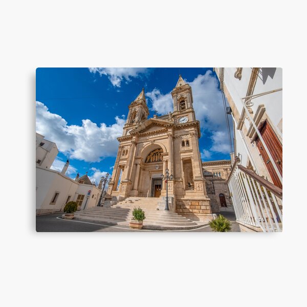 The cathedral of Saints Cosmas and Damian in Alberobello, Italy Canvas Print