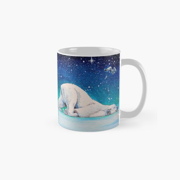 Enamel Camp Cup - Watercolor Polar Bear Enjoying Artic Swim #1