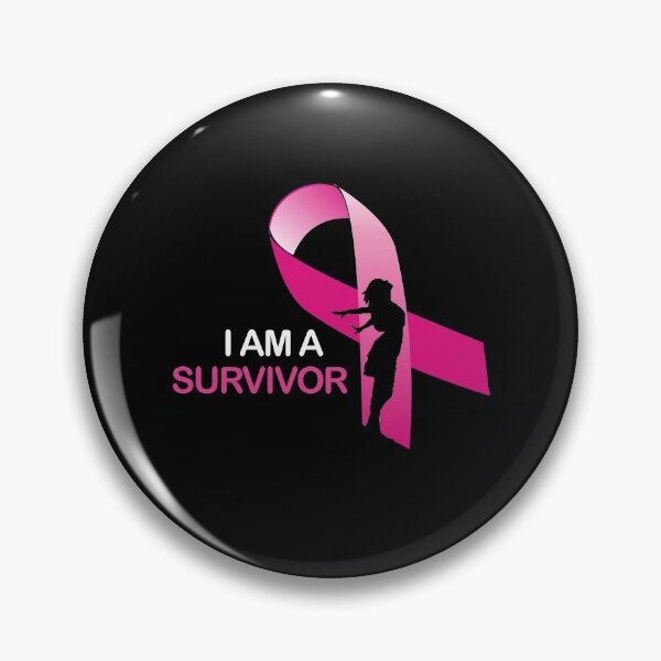 Item preview, I am a survivor pink ribbon for woman who beat breast cancer designed and sold by mederDESIGNS.