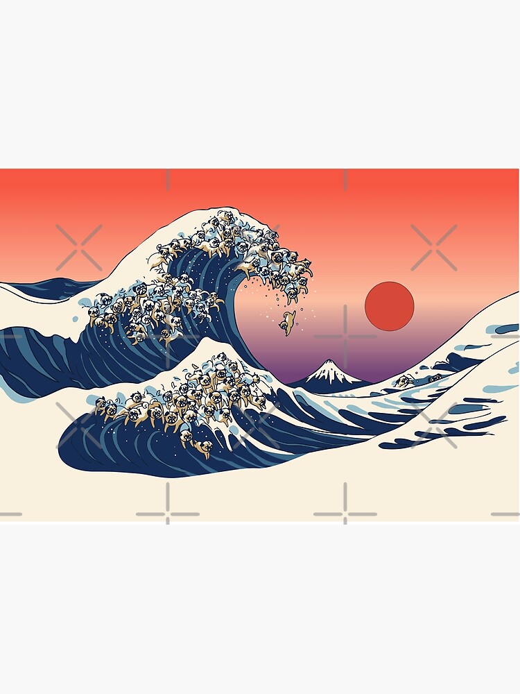 The Great Wave of Pug by Huebucket