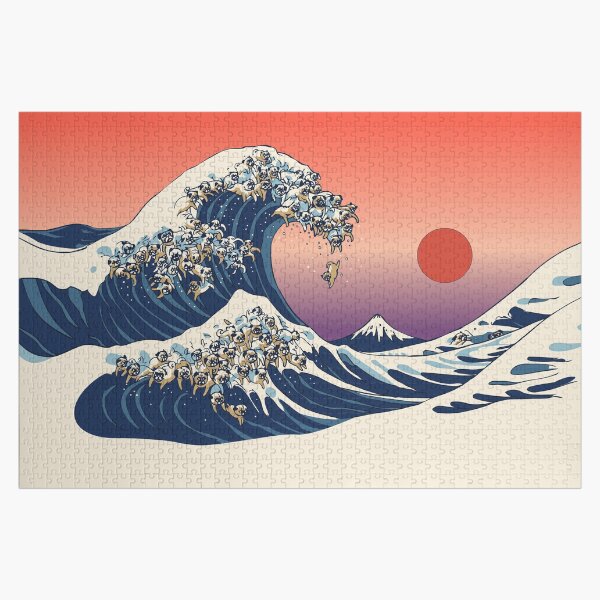 The Great Wave of Pug Jigsaw Puzzle