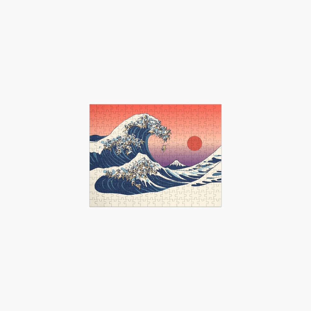 The Great Wave of Pug Jigsaw Puzzle