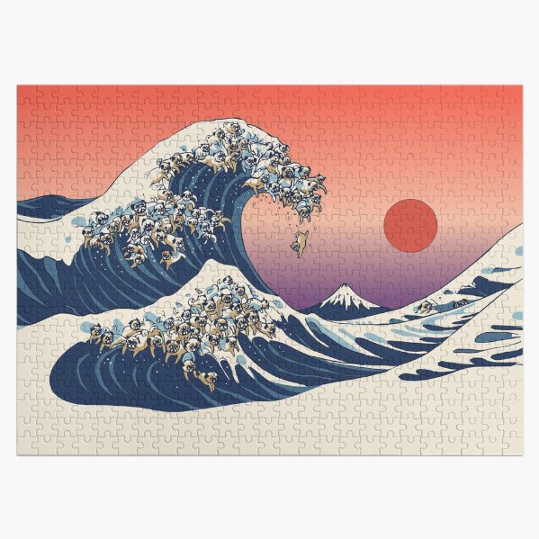 The Great Wave of Pug Jigsaw Puzzle