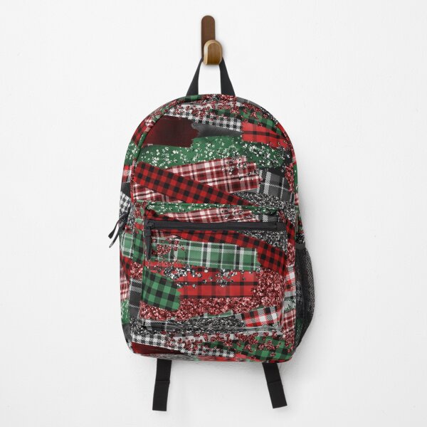 Item preview, Buffalo Plaid - with Glitter, Green, Red, Silver and Black Flannel Pattern designed and sold by WOW TeesAndThings.