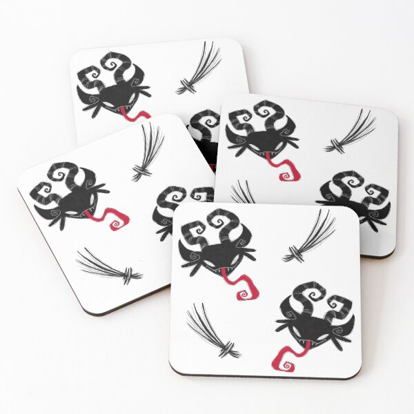 Item preview, "Krampus is Calling" Gruss Vom Krampus Faces Pattern designed and sold by meljenart.