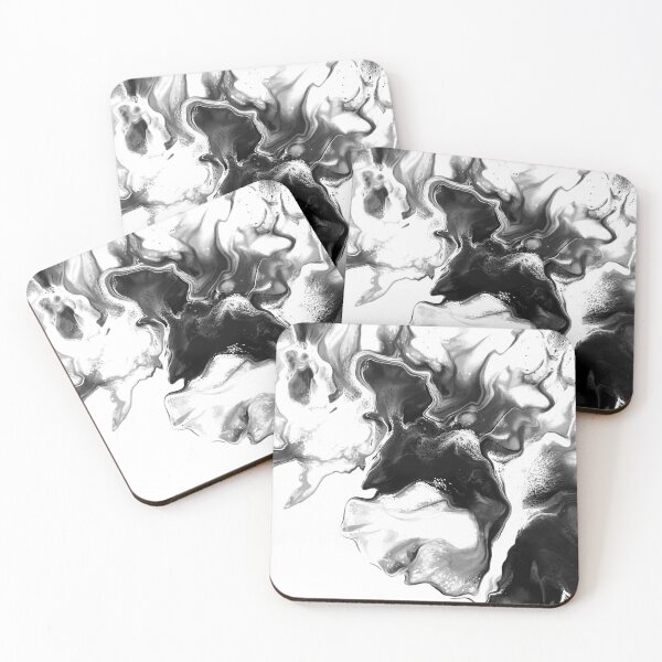 Item preview, Midnight | Black and White Pour Art | Monochrome Flow designed and sold by JillyJ05.