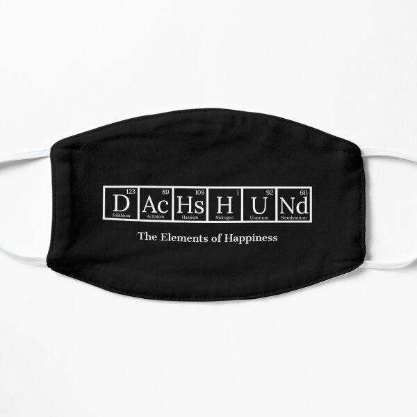 Black Dachsund Periodic Table Element Flat Mask