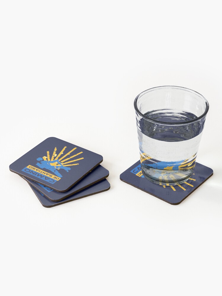 Alternative Ansicht von Camino de Santiago. Jakobsweg. Hiking Logo. Untersetzer (4er Set)