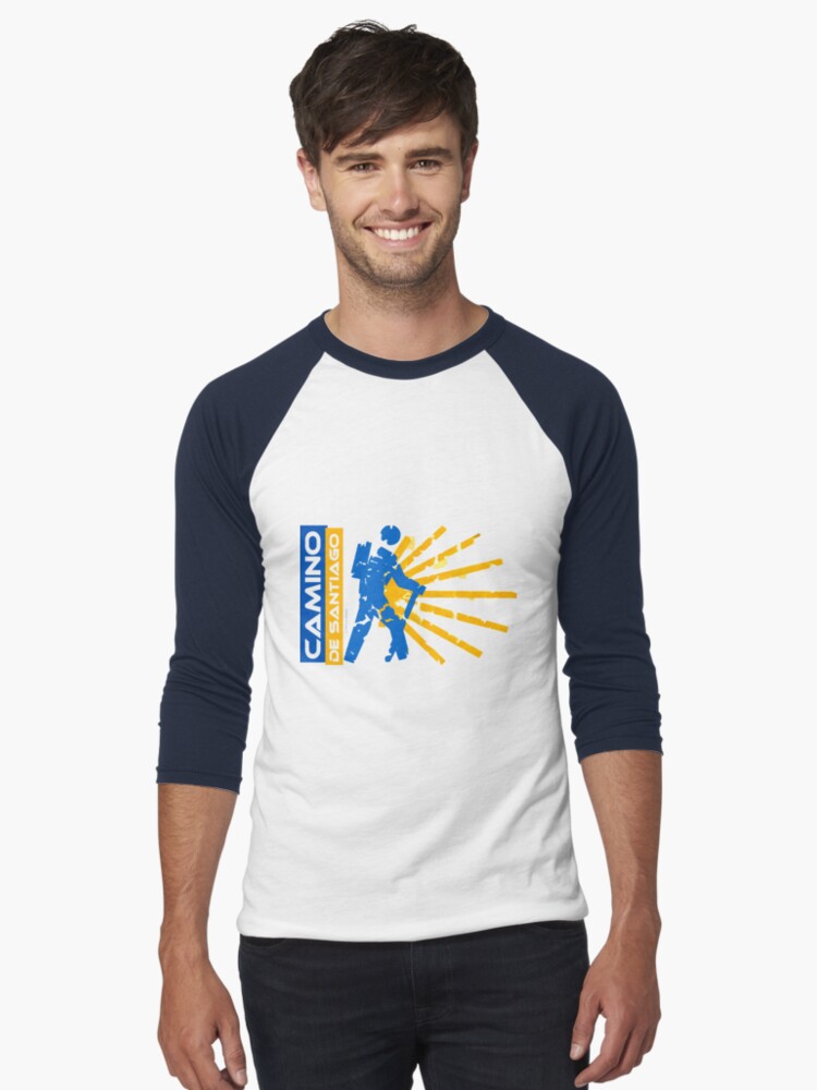Baseballshirt mit 3/4-Arm mit Camino de Santiago. Jakobsweg. Hiking Logo., designt und verkauft von Ch-Seebauer