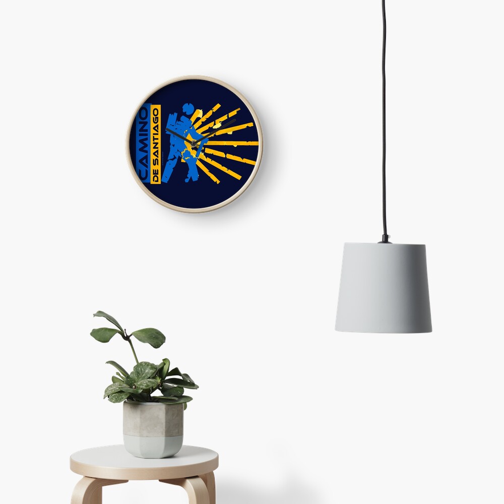 Camino de Santiago. Jakobsweg. Hiking Logo. Uhr