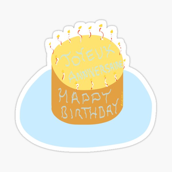 Happy Birthday Cake Sticker