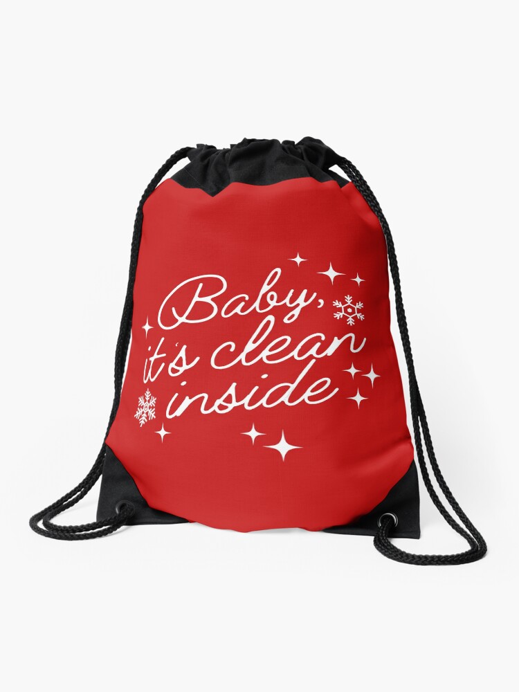 Thumbnail 1 of 3, Drawstring Bag, Baby it's Clean Inside Funny Christmas Cleaning designed and sold by SavvyCleaner.