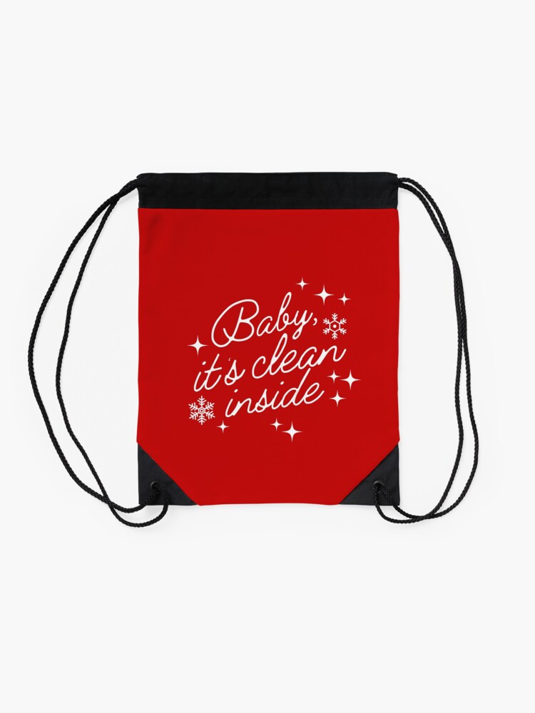 Thumbnail 2 of 3, Drawstring Bag, Baby it's Clean Inside Funny Christmas Cleaning designed and sold by SavvyCleaner.
