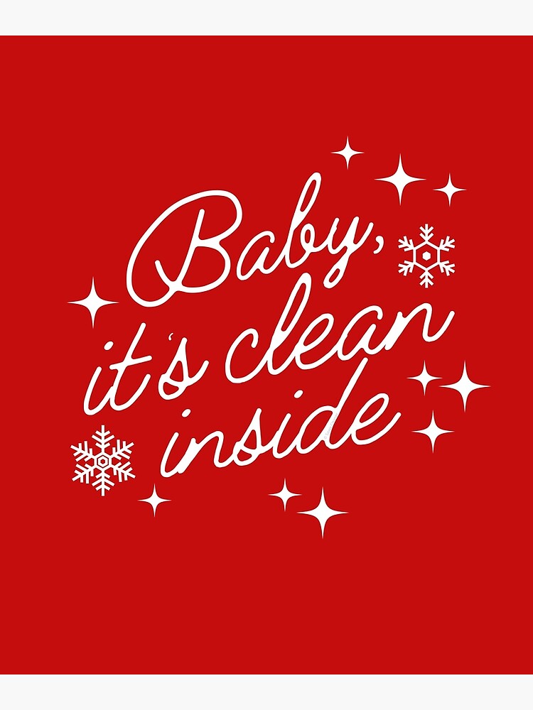 Thumbnail 2 of 2, Greeting Card, Baby it's Clean Inside Funny Christmas Cleaning designed and sold by SavvyCleaner.