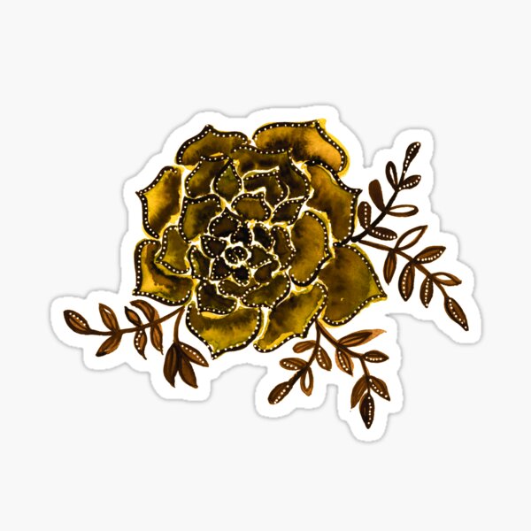 Watercolor  houseleek - amber Sticker