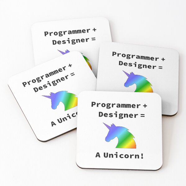 Item preview, Unicorn developer, Programmer + Designer, Rainbow 2020, Software Engineer, Computer Science, Web, WWW, Programming Humor, HTML, Light designed and sold by Max-Wear.