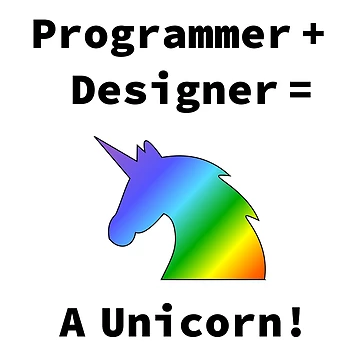 Artwork thumbnail, Unicorn developer, Programmer + Designer, Rainbow 2020, Software Engineer, Computer Science, Web, WWW, Programming Humor, HTML, Light by Max-Wear