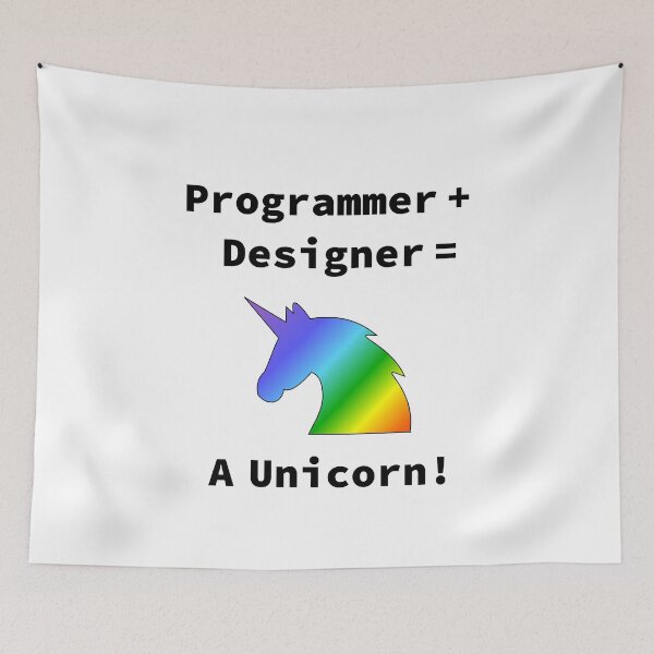 Item preview, Unicorn developer, Programmer + Designer, Rainbow 2020, Software Engineer, Computer Science, Web, WWW, Programming Humor, HTML, Light designed and sold by Max-Wear.