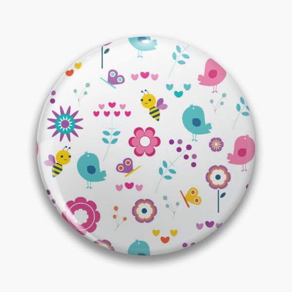 Item preview, Colourful Birds Bees Butterflies and Flowers Pattern designed and sold by simpleones.