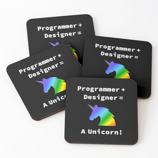 Item preview, Unicorn developer, Programmer + Designer, Rainbow 2020, Software Engineer, Computer Science, Web, WWW, Programming Humor, HTML designed and sold by Max-Wear.