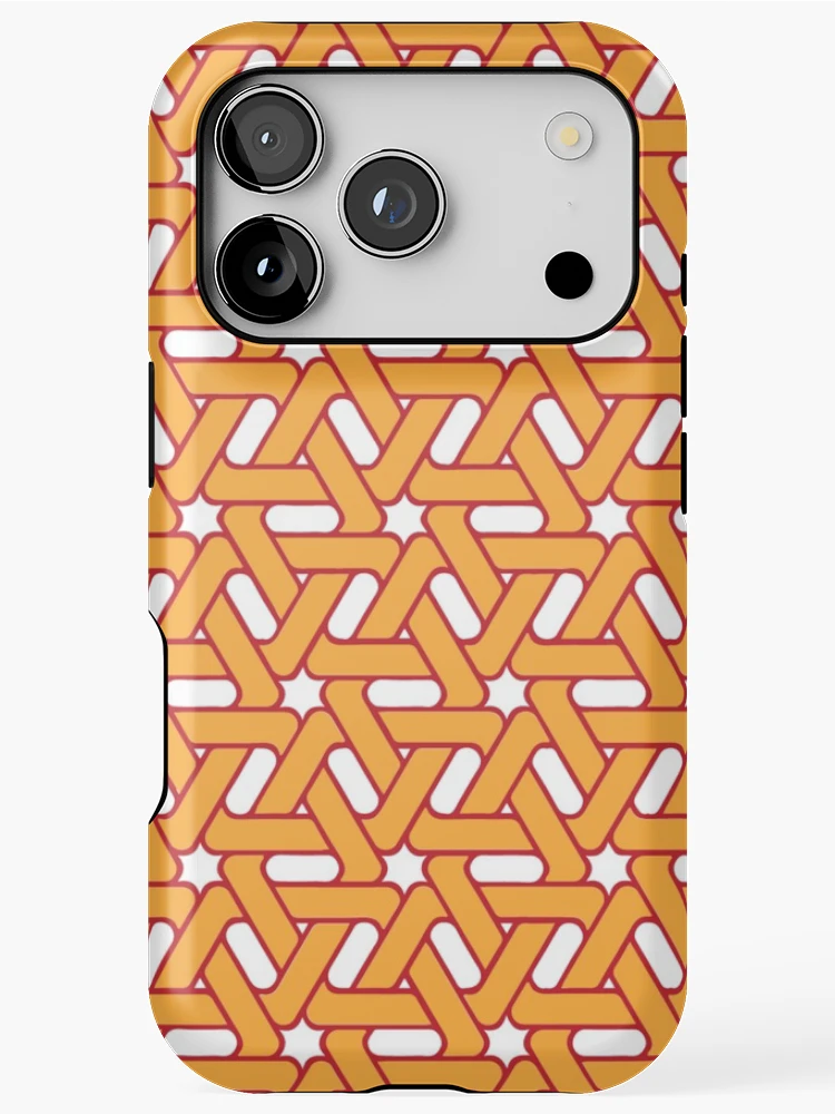 Thumbnail 1 of 4, iPhone Case, Orange trangle pattern network designed and sold by Rajzone.