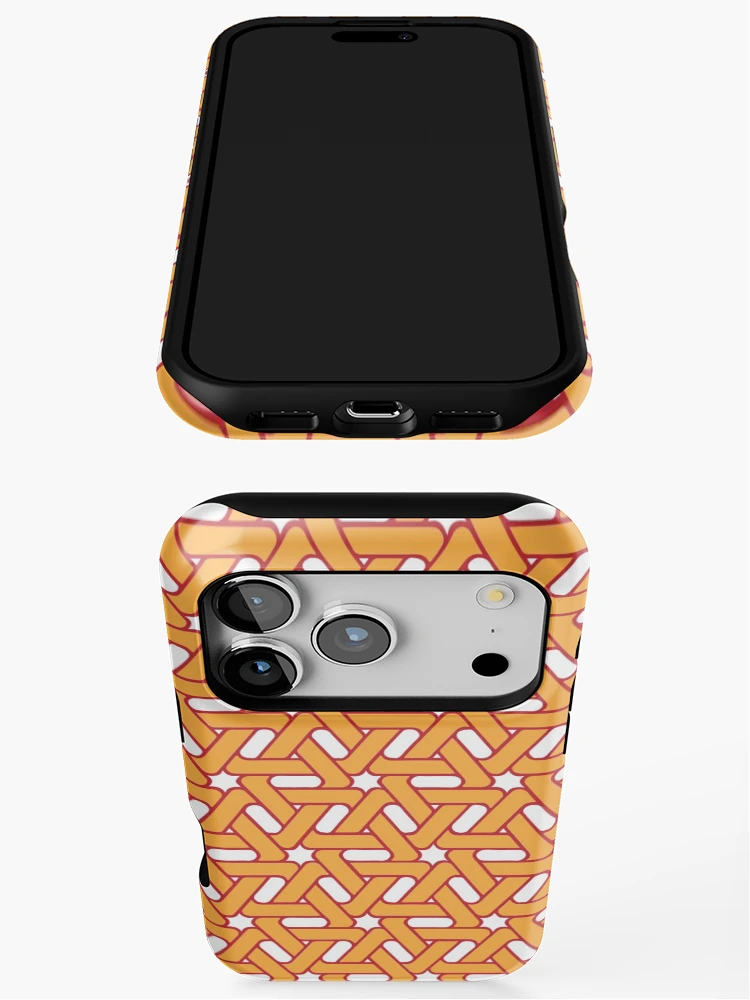 Thumbnail 3 of 4, iPhone Case, Orange trangle pattern network designed and sold by Rajzone.