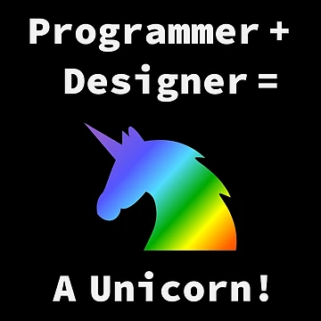 Artwork thumbnail, Unicorn developer, Programmer + Designer, Rainbow 2020, Software Engineer, Computer Science, Web, WWW, Programming Humor, HTML by Max-Wear