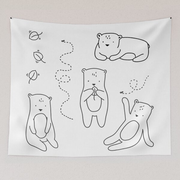 Item preview, linework bear designed and sold by bandsnthings.