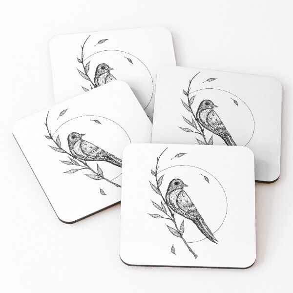 Item preview, Bird on a Stick, dotwork/linework bird design  designed and sold by VasilisLam.