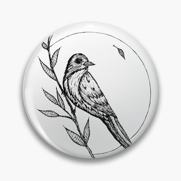 Item preview, Bird on a Stick, dotwork/linework bird design  designed and sold by VasilisLam.