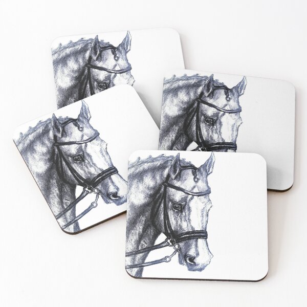 Item preview, Dressage horse portrait drawing designed and sold by horseaddicted.