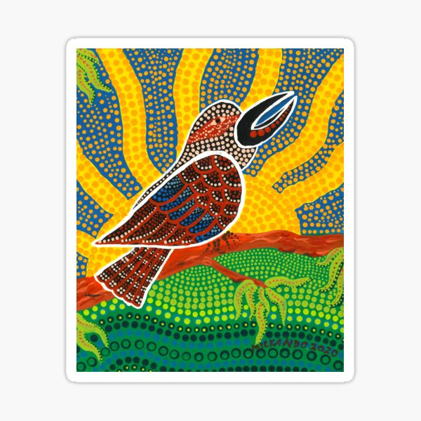 Aperçu de l'œuvre Chanson du matin Kookaburra créée et vendue par MickAndoDesigns.