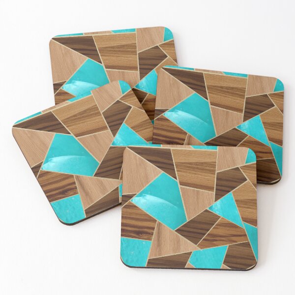 Item preview, Wood Turquoise Stone Geometric Glam #1 #geo #decor #art  designed and sold by Anita's & Bella's Art.