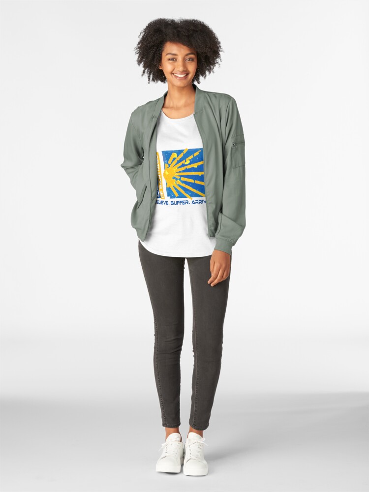 Alternative Ansicht von Camino de Santiago. Jakobsweg. Hiking Logo. Premium Rundhals-Shirt