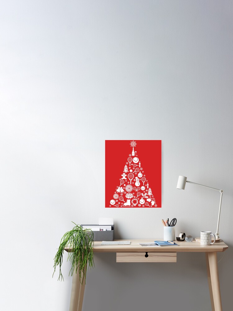 Poster for Sale avec l'œuvre « arbre santa tennis noël » de l
