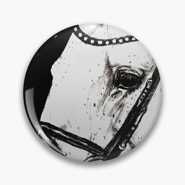 Item preview, Grey horse portrait charcoal drawing designed and sold by horseaddicted.