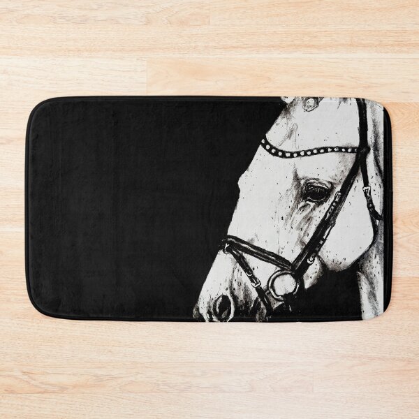 Item preview, Grey horse portrait charcoal drawing designed and sold by horseaddicted.