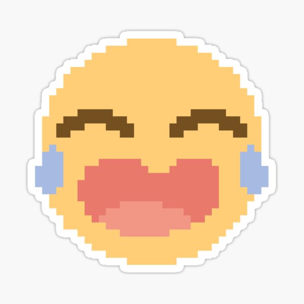Cute Pixel Art Crying Smiley Face Sticker for Sale by MM-Pink
