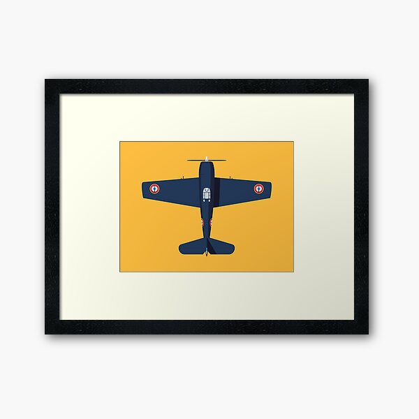 Vista previa del artículo con la obra «F6F WWII Fighter Aircraft - Landscape French», diseñado y vendido por VoodooCircus.