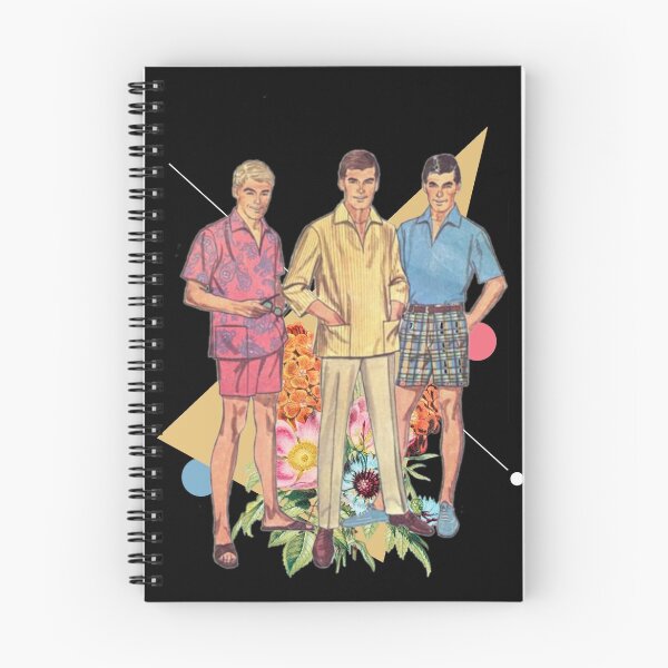 Item preview, Three Fifties Male Models with Flowers and Pink Blue Circles Collage designed and sold by KALEIDOSCOPE UK.