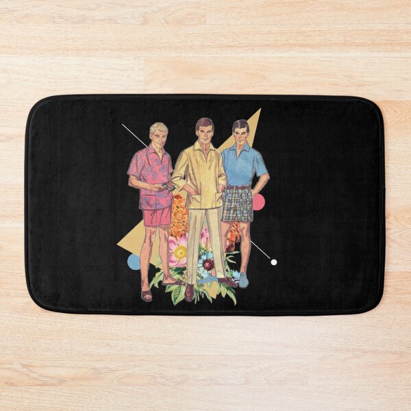 Item preview, Three Fifties Male Models with Flowers and Pink Blue Circles Collage designed and sold by KALEIDOSCOPE UK.