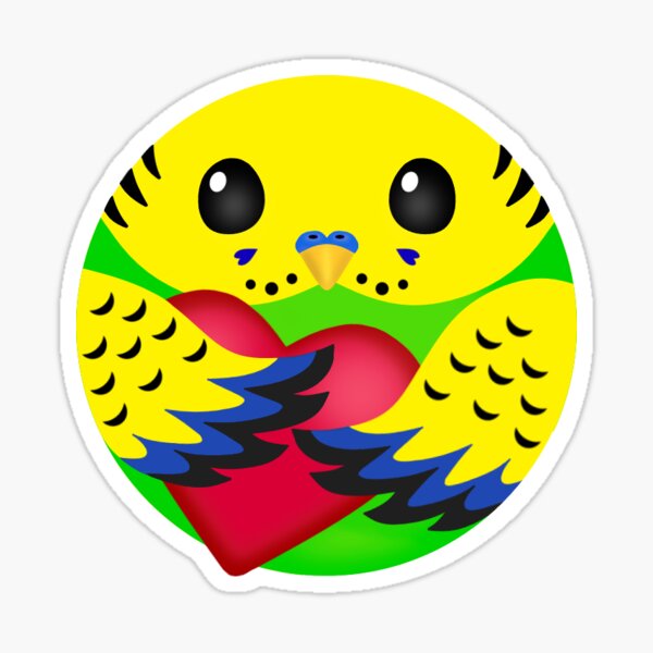 Green Budgie Care Emoji Sticker