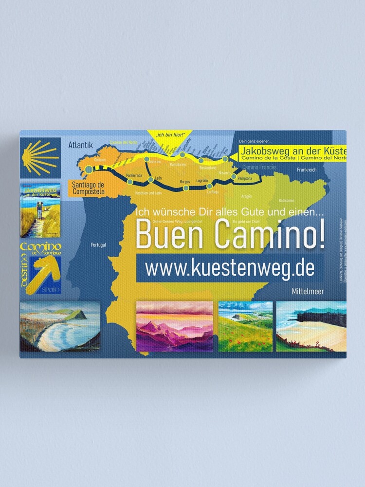 Thumbnail 2 von 3, Leinwanddruck, Jakobsweg an der Küste, Camino de la Costa designt und verkauft von Ch-Seebauer.