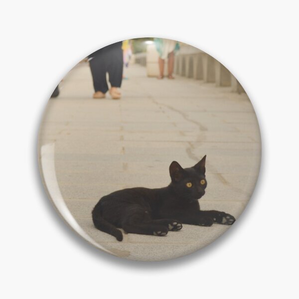 Item preview, The black kitty on the white alley designed and sold by Yavor Mihaylov.